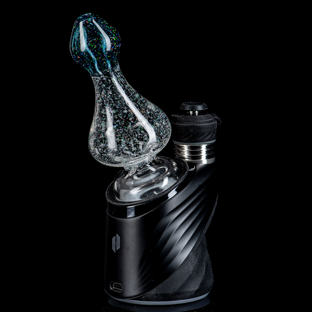 Blue opal Puffco Peak dry top glass accessory by American Helix, designed for Puffco Peak vaporizer.
