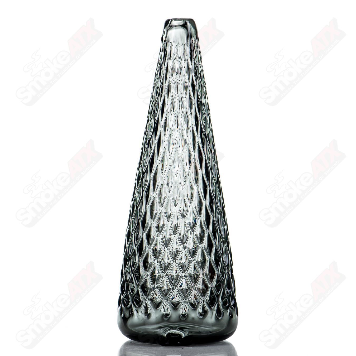 Cone Transparent Gray Diamond Tech Dry Puffco Top by James Lang - Smoke ATX