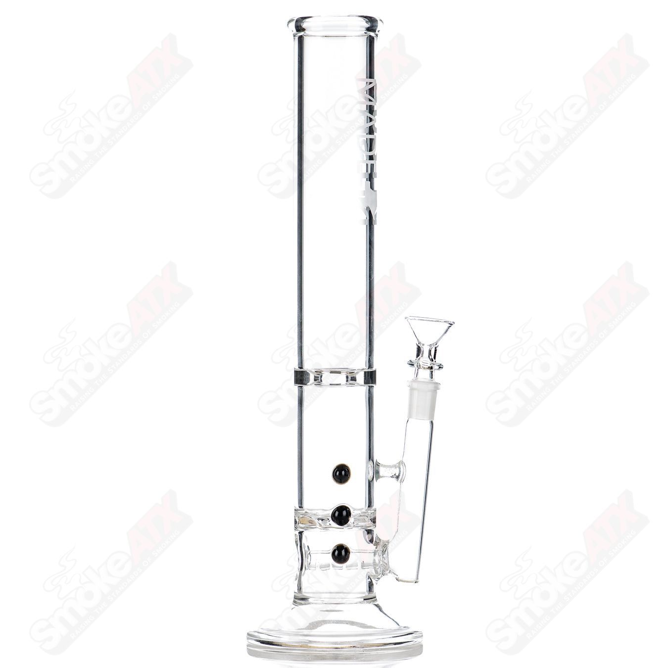 14" 50mm Black Color Dot Stem/Turbine Perc Tube AMGC - Smoke ATX