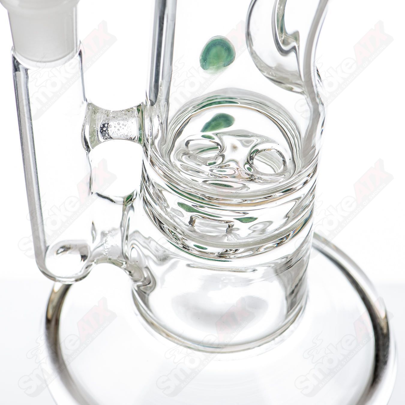 10" 44mm Color Dot Double Multi-Hole Perc Tube (Jade) AMGC - Smoke ATX