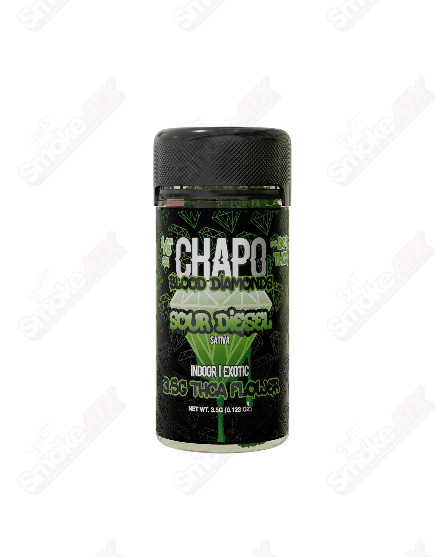 3.5g Sour Diesel Sativa Premium THCa Flower Chapo - Smoke ATX