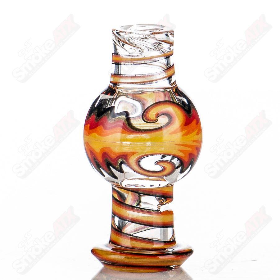 Fire Wig Wag Dumper Recycler w Matching Spinner Cap by The Glass Carpenter - Smoke ATX