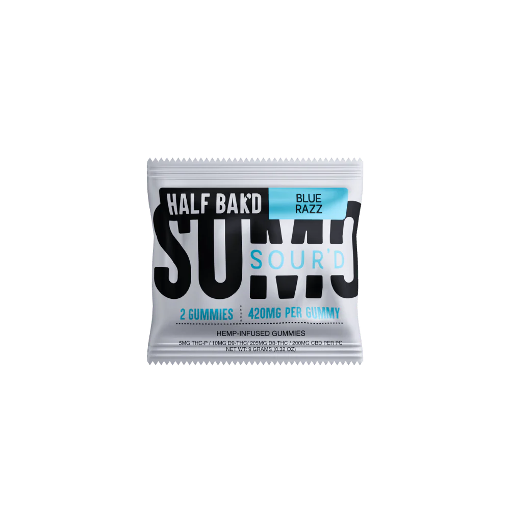 Half Bak'd Blue Razz 420mg 2pk Sumo Gummies - Smoke ATX