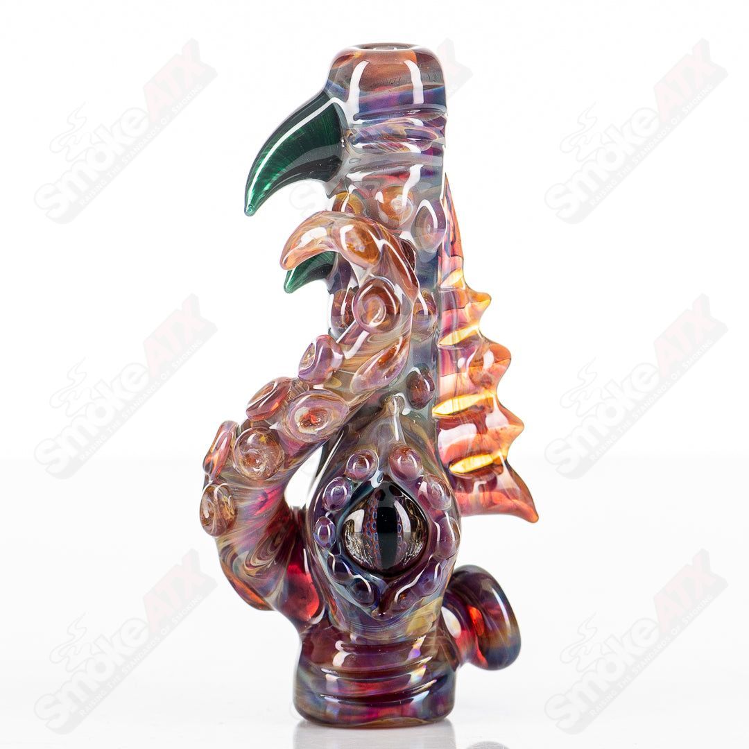#2 Octopus Chillum by Mako Glass - Smoke ATX