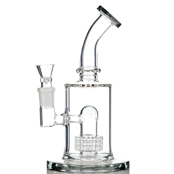 9" Smokey Stereo Perc Bubbler Diamond Glass - Smoke ATX