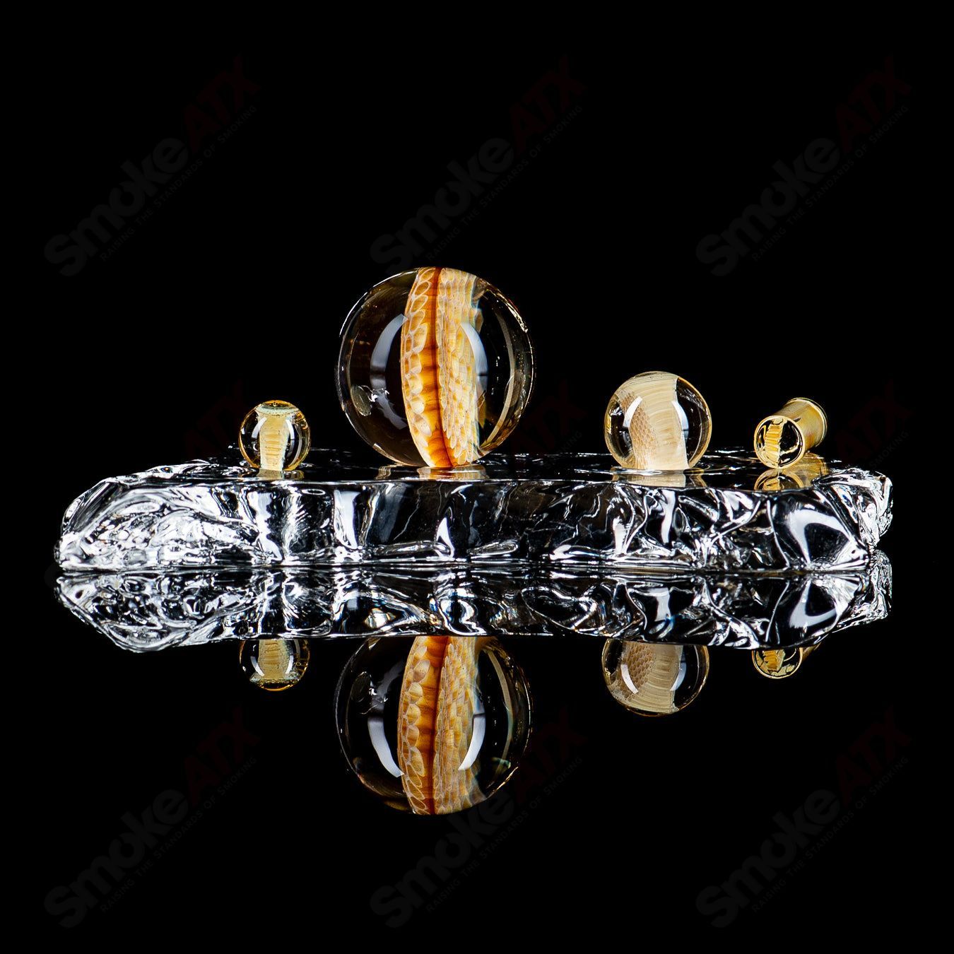 Honeycomb Slurper Set by Joe P Glass - Smoke ATX