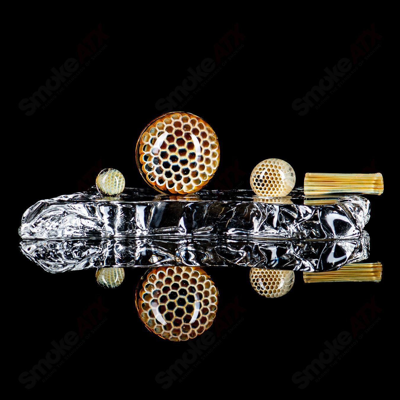 Honeycomb Slurper Set by Joe P Glass - Smoke ATX