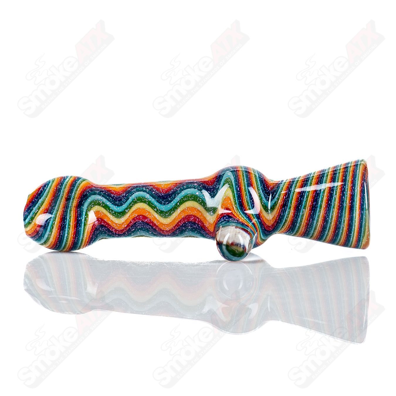#3 Rainbow Dichro Line Work Chillum by Shane Smith - Smoke ATX