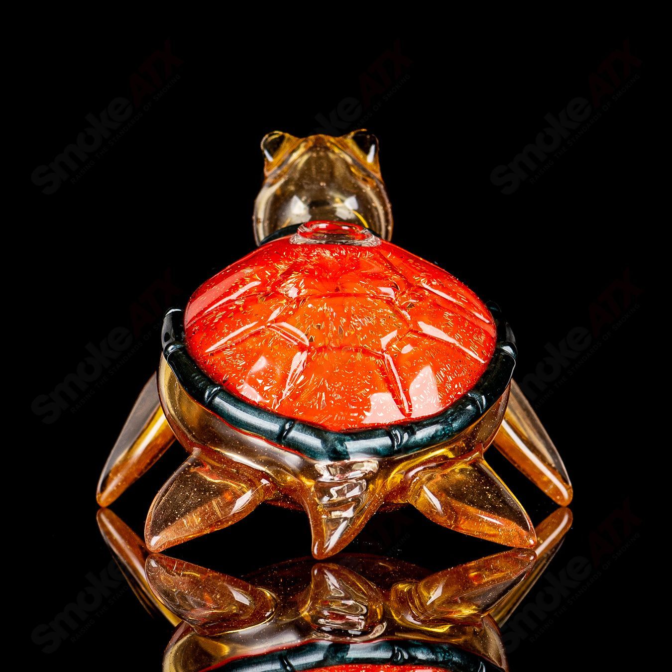 Orange Dichro Honu Sea Turle Rig Turtle Time Glass - Smoke ATX