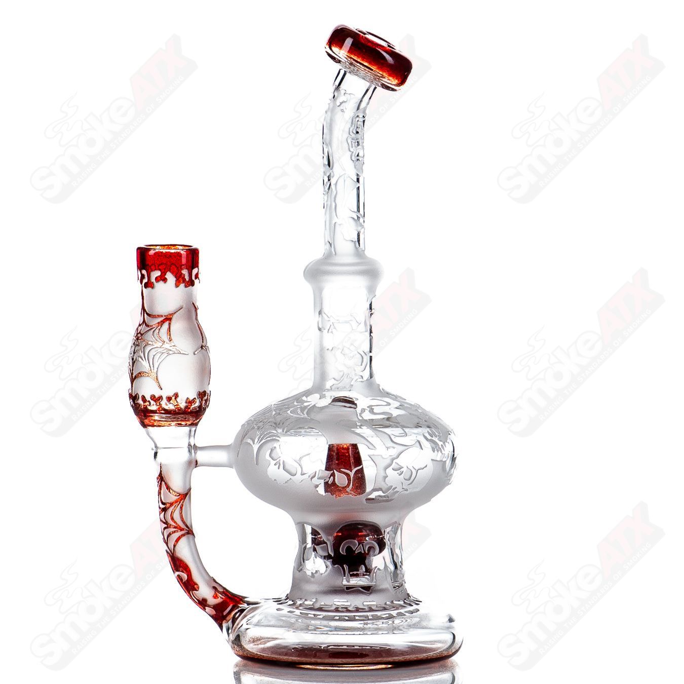 #2 Image Blasted Tube by Long Island Glass - Smoke ATX