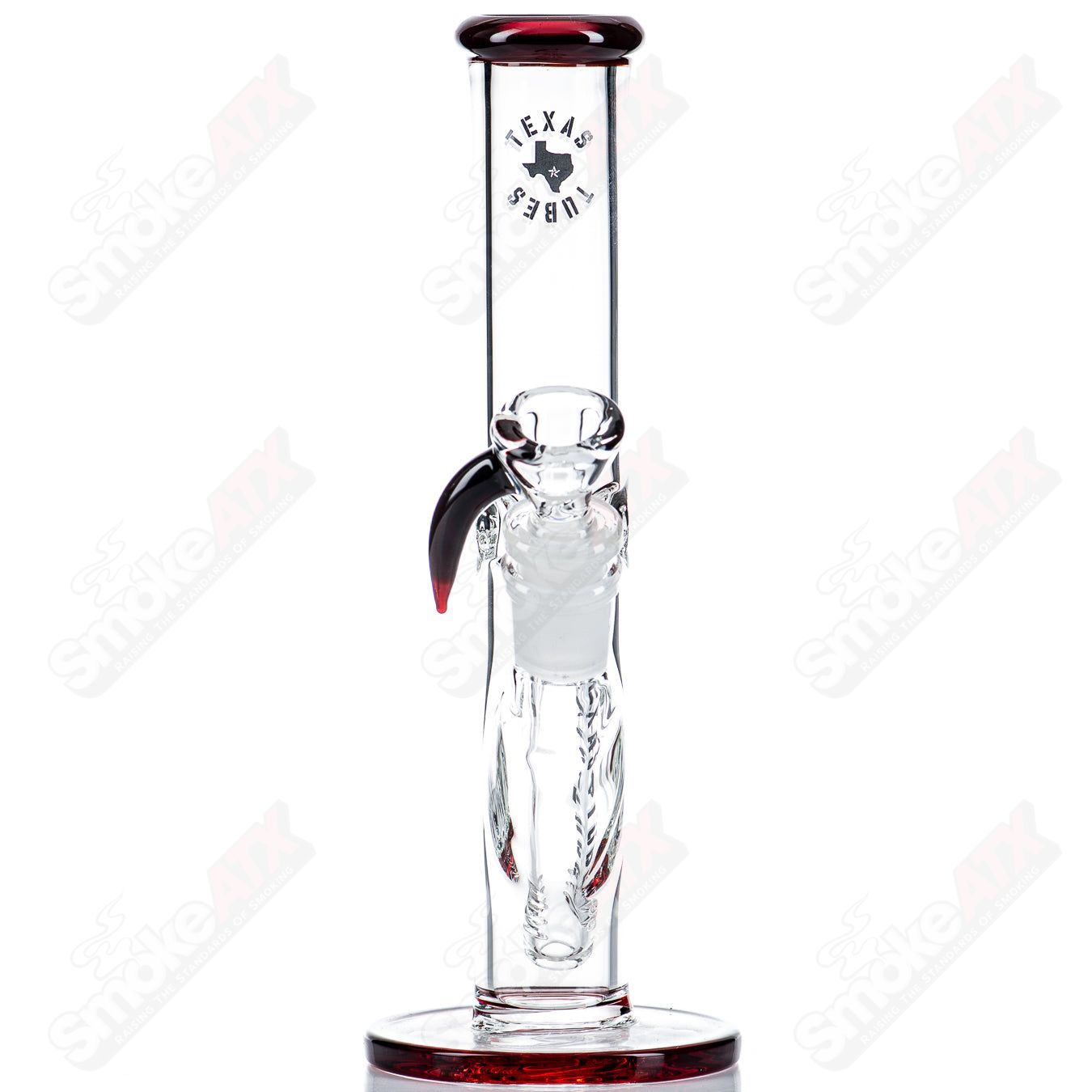 8.5in 14mm (Red Elvis) Straight Tube Texas Tubes - Smoke ATX