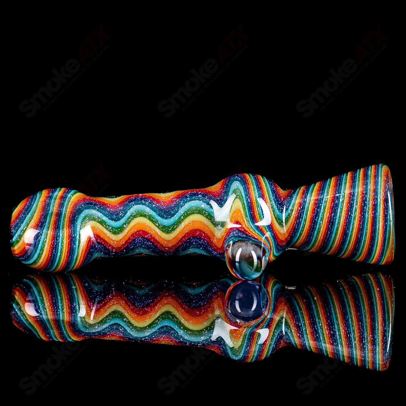 #3 Rainbow Dichro Line Work Chillum by Shane Smith - Smoke ATX