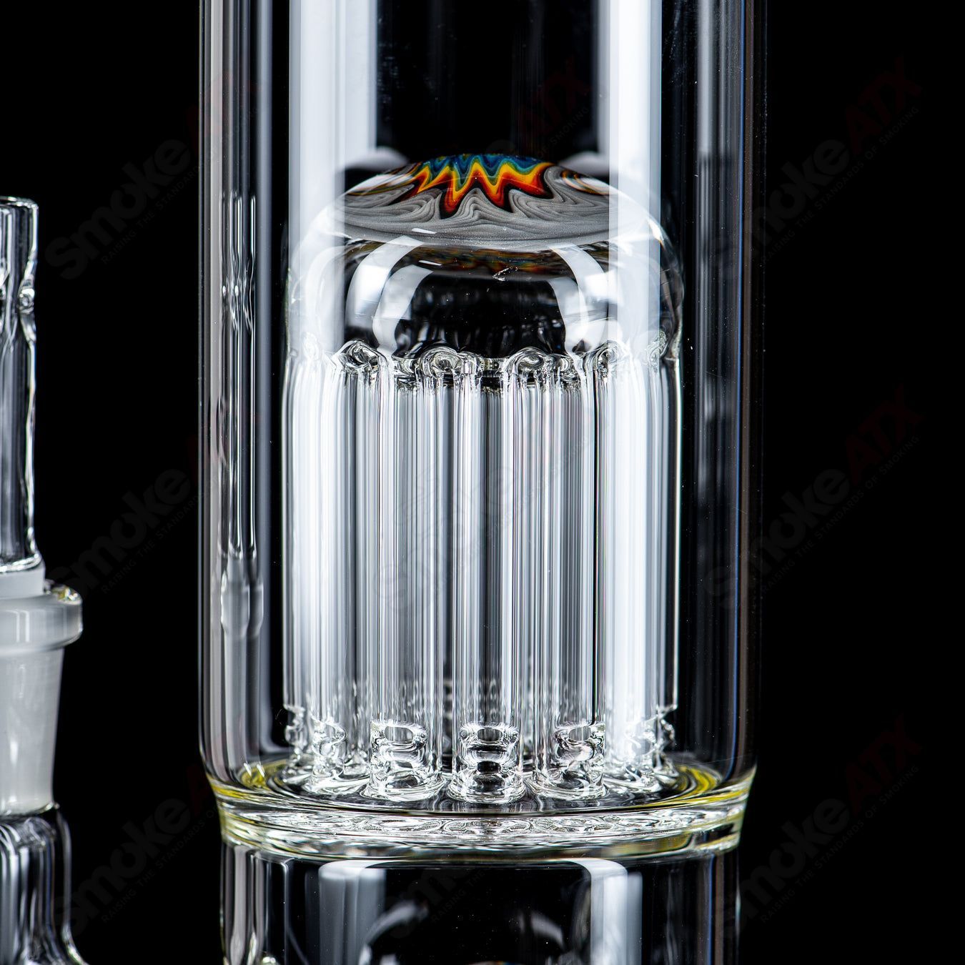 #3 18mm 7/13 Arm Perc w Worked Sections Toro Glass - Smoke ATX
