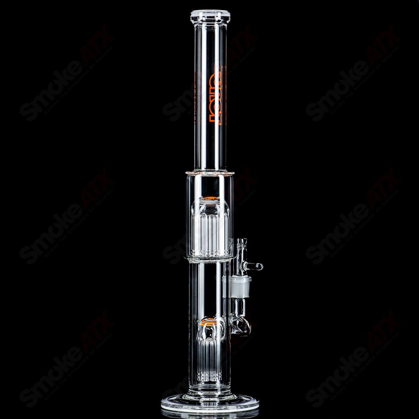 #5 18mm 7/13 Arm Perc w Worked Sections Toro Glass - Smoke ATX