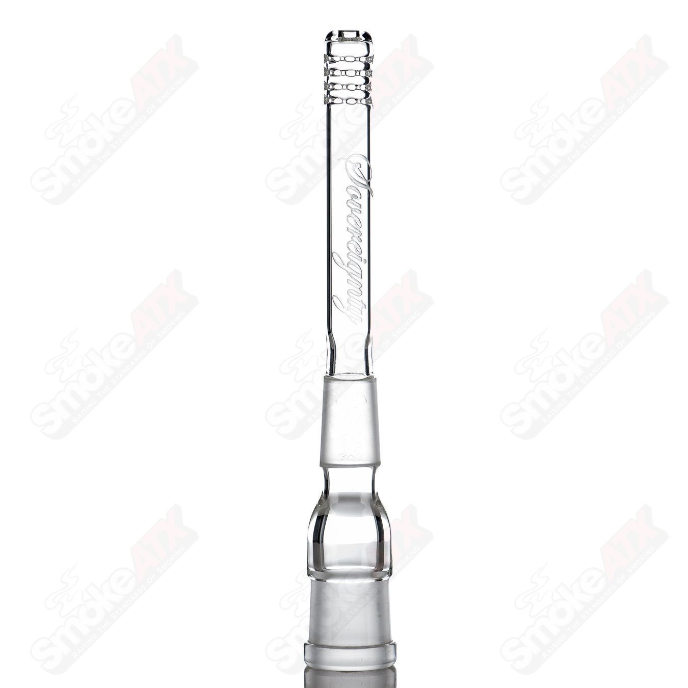 18/18mm 4" Gridded Downstem Sovereignty Glass - Smoke ATX