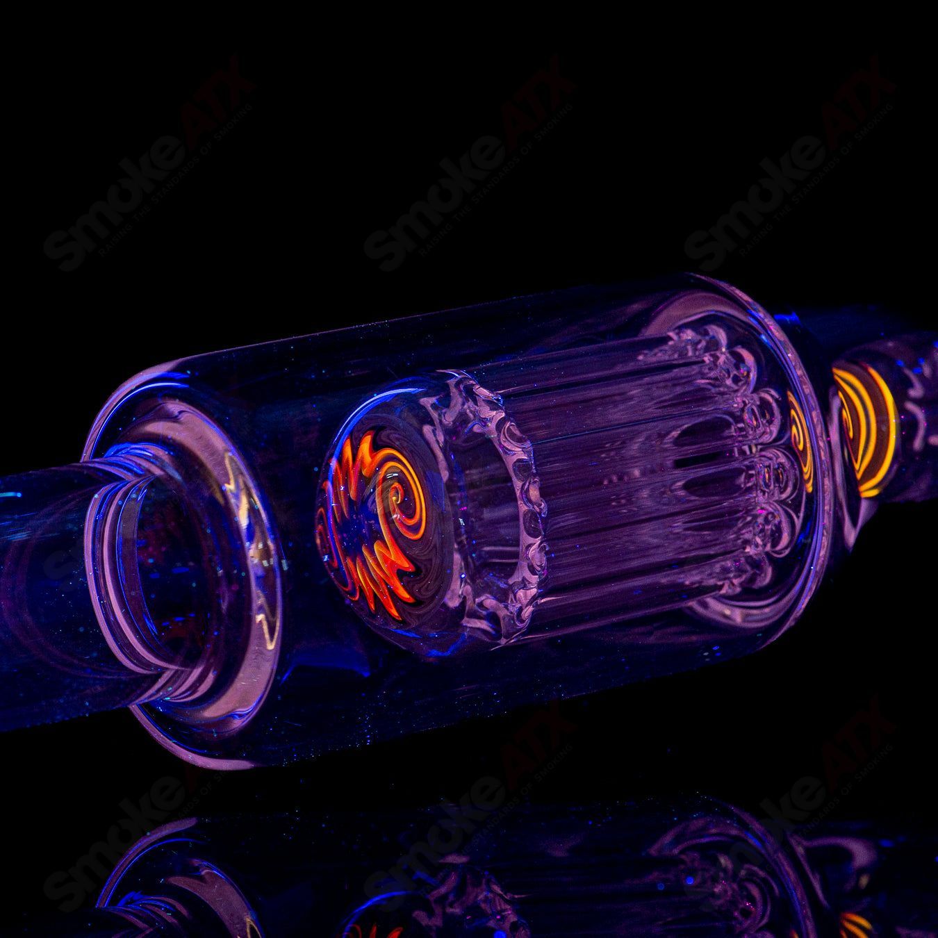 #3 18mm 7/13 Arm Perc w Worked Sections Toro Glass - Smoke ATX