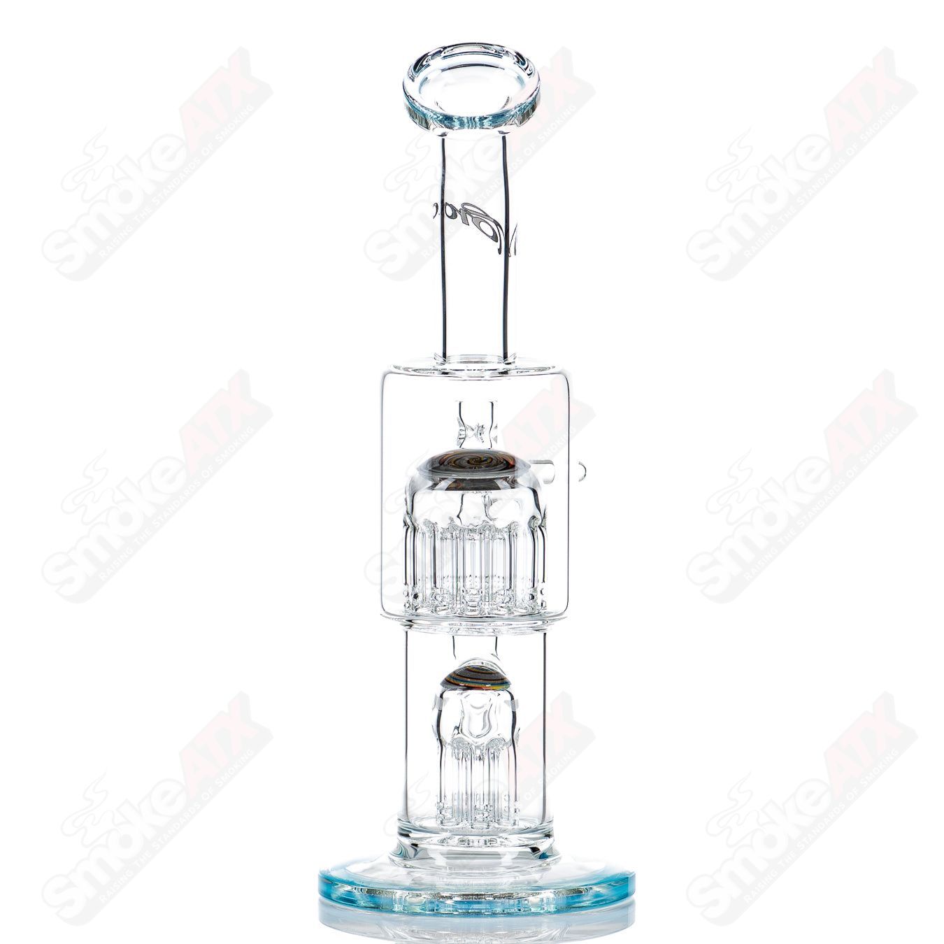 #1 Double Micro 7/13 Arm Perc with Worked Sections by Toro Glass - Smoke ATX