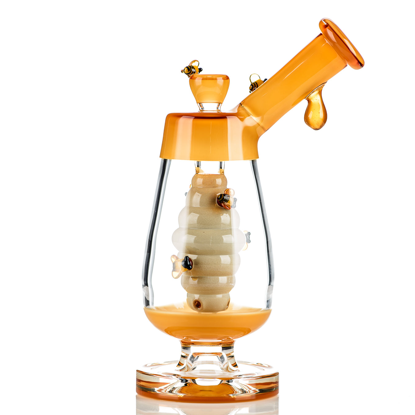 Honey Bubbler with Flower Bowl Joe P Glass