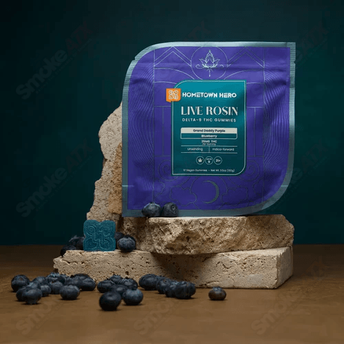 250mg Blueberry Delta-9 Live Rosin Gummies Hometown Hero - Smoke ATX