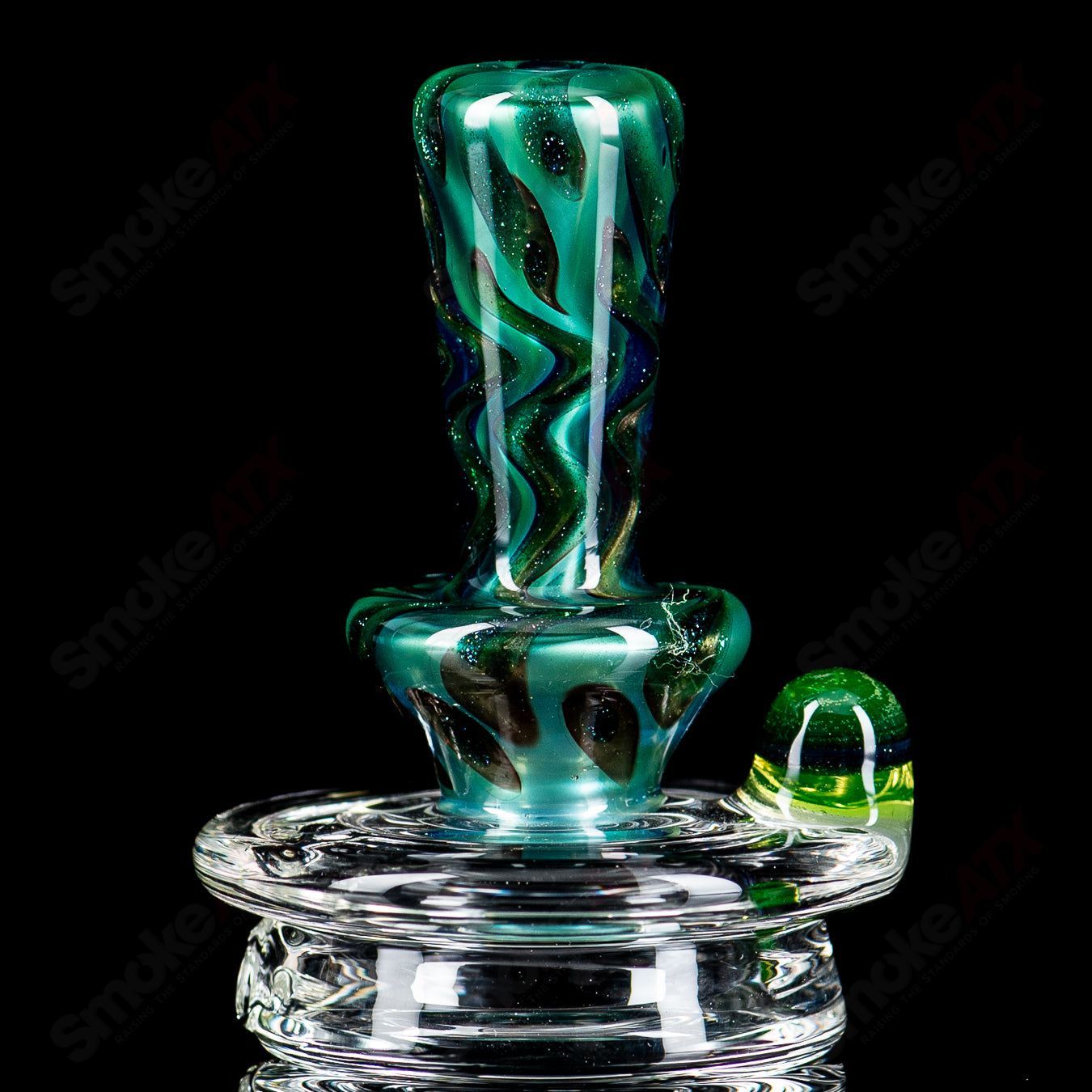 UV Chromium/Electrum Clear Bottom Puffco Dry Top Indo x Geoff Made - Smoke ATX