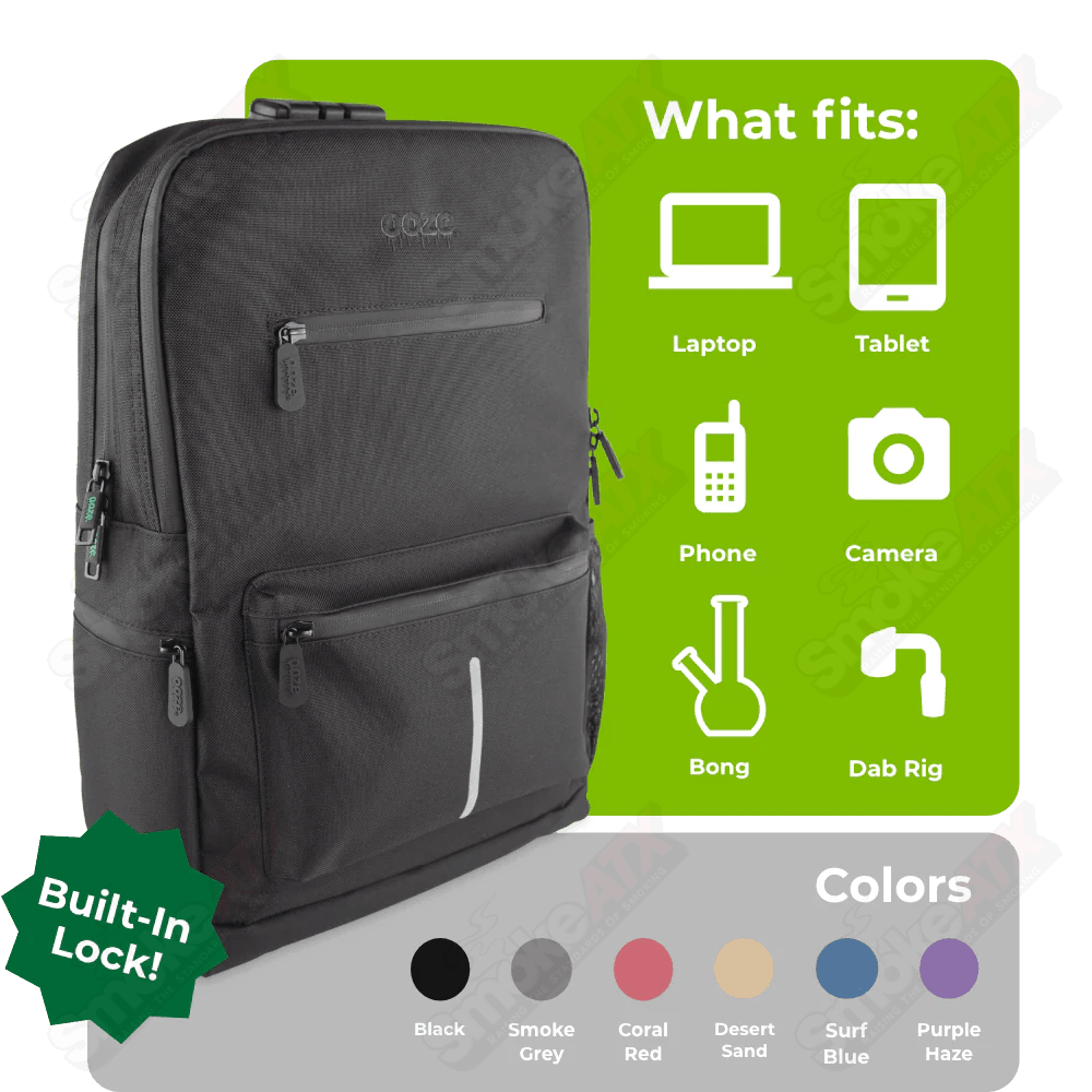 Ooze Traveler Classic Smell Proof Backpack - Black - Smoke ATX