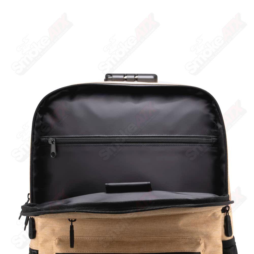 Ooze Traveler Smell Proof Locking Backpack - Desert Sand - Smoke ATX