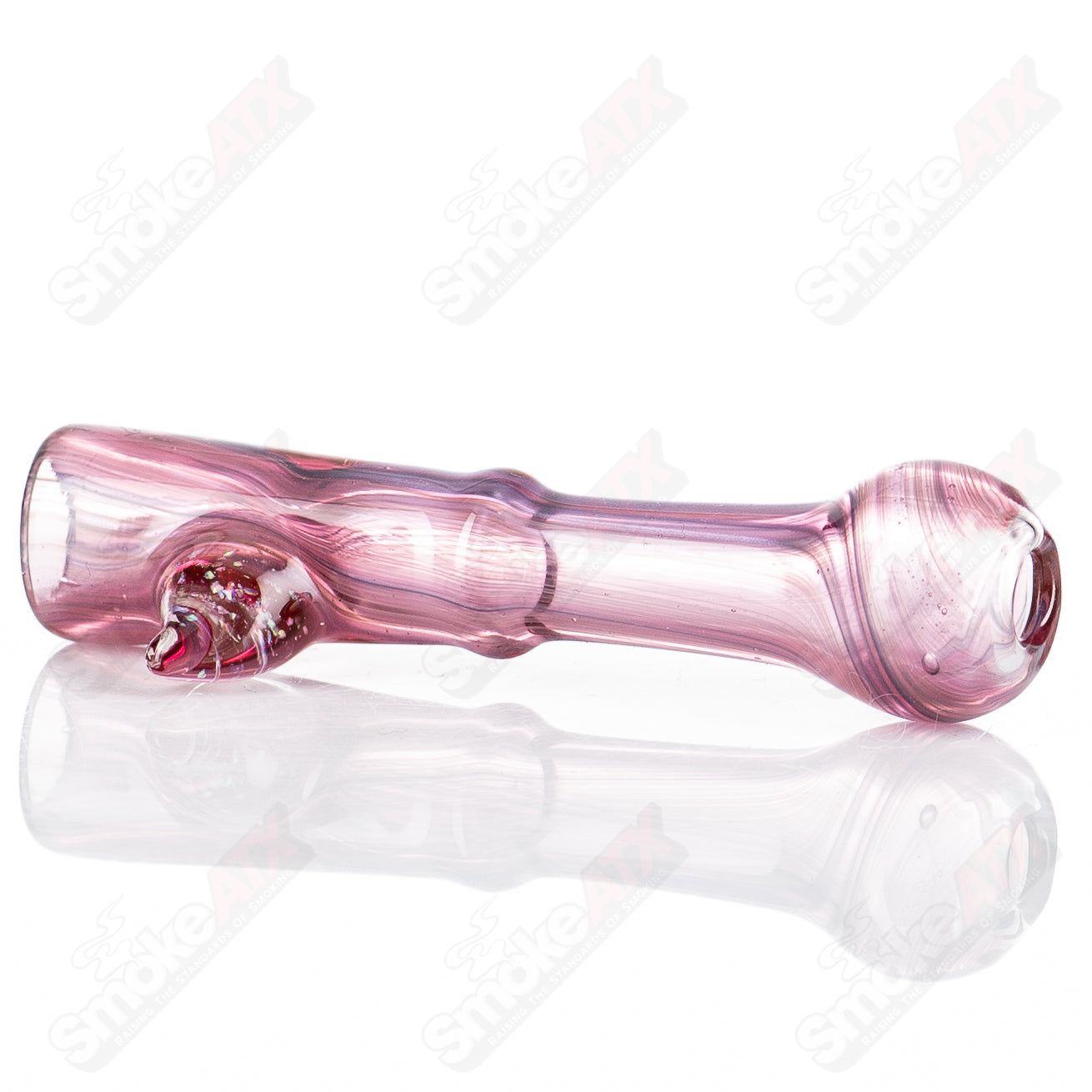Pink w Crushed Opal Chillum by JMass - Smoke ATX
