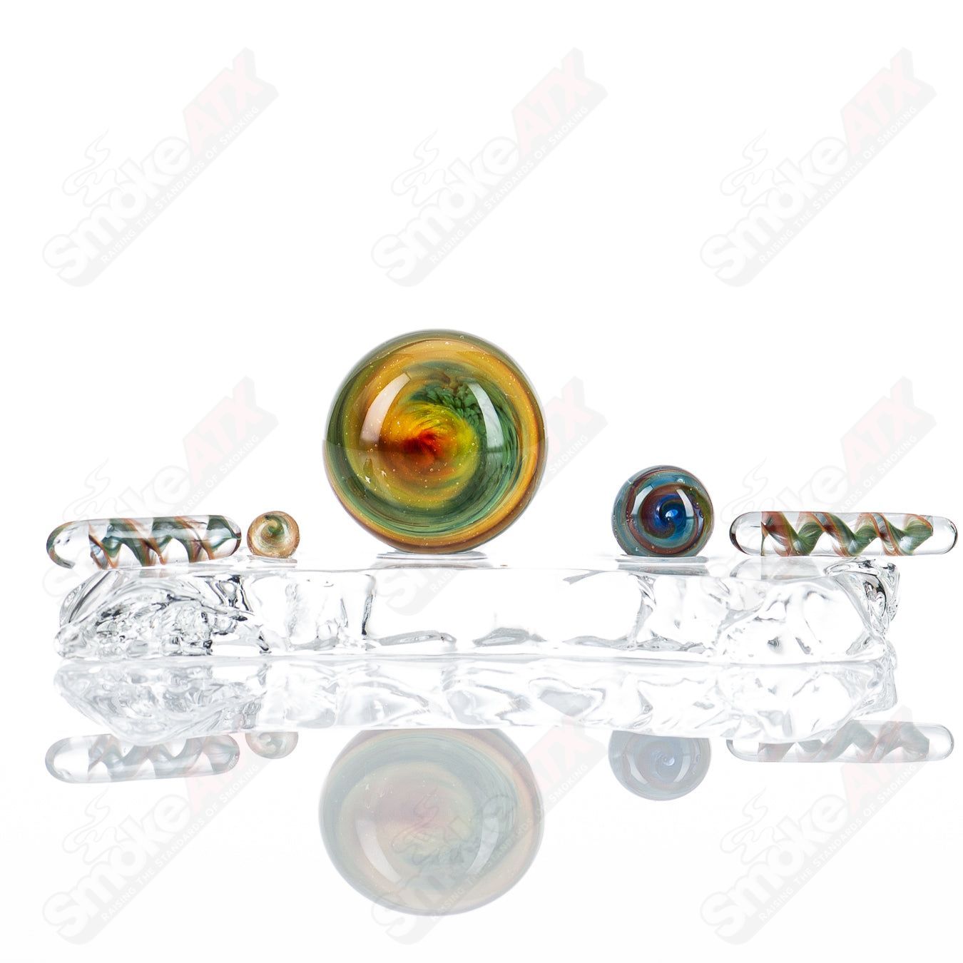 Twisted fritt slurper set by GD glass - Smoke ATX
