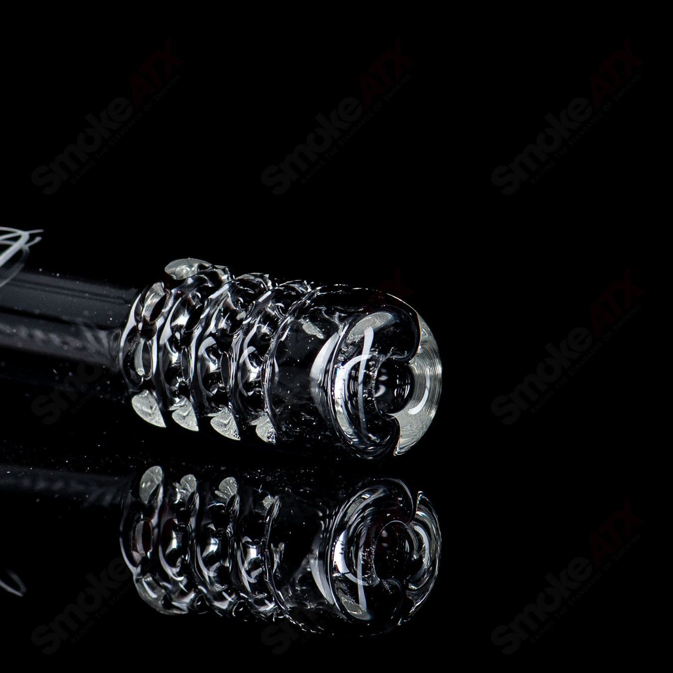 18/18mm 5.5" Jet Black Color Accent 180 Gridded Downstem Sovereignty Glass - Smoke ATX