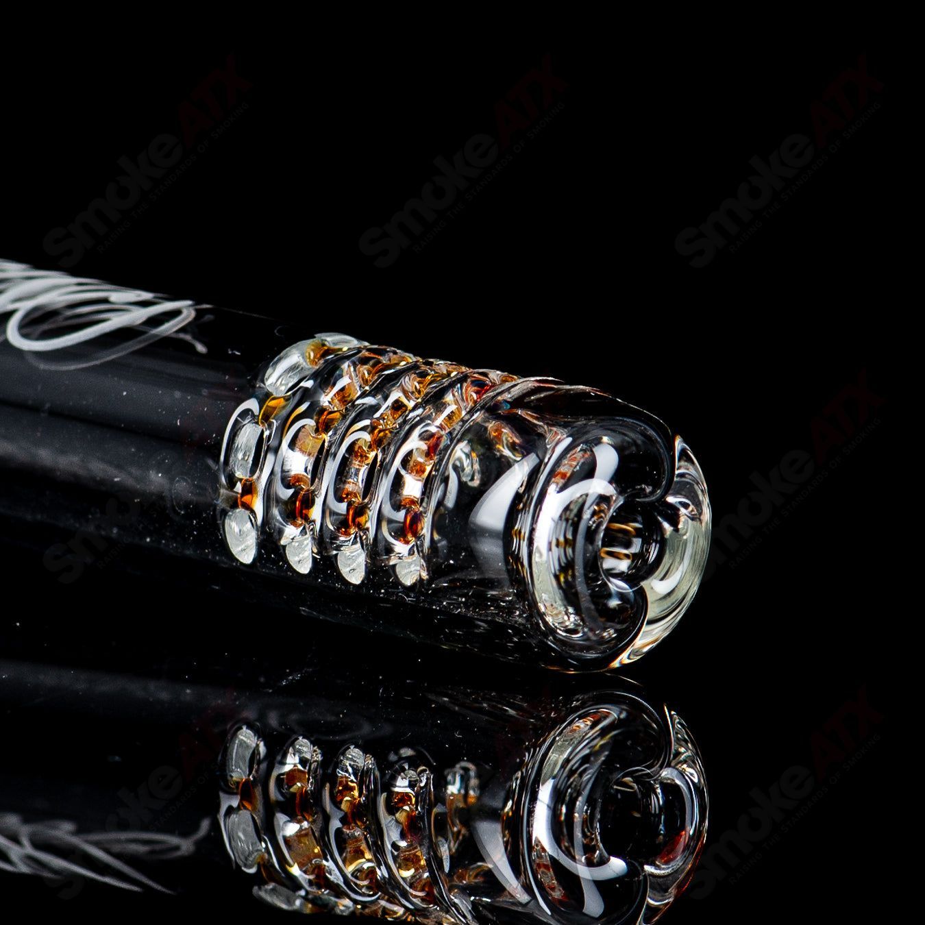 18/18mm 5" Amber Purple Color Accent 180 Gridded Downstem Sovereignty Glass - Smoke ATX