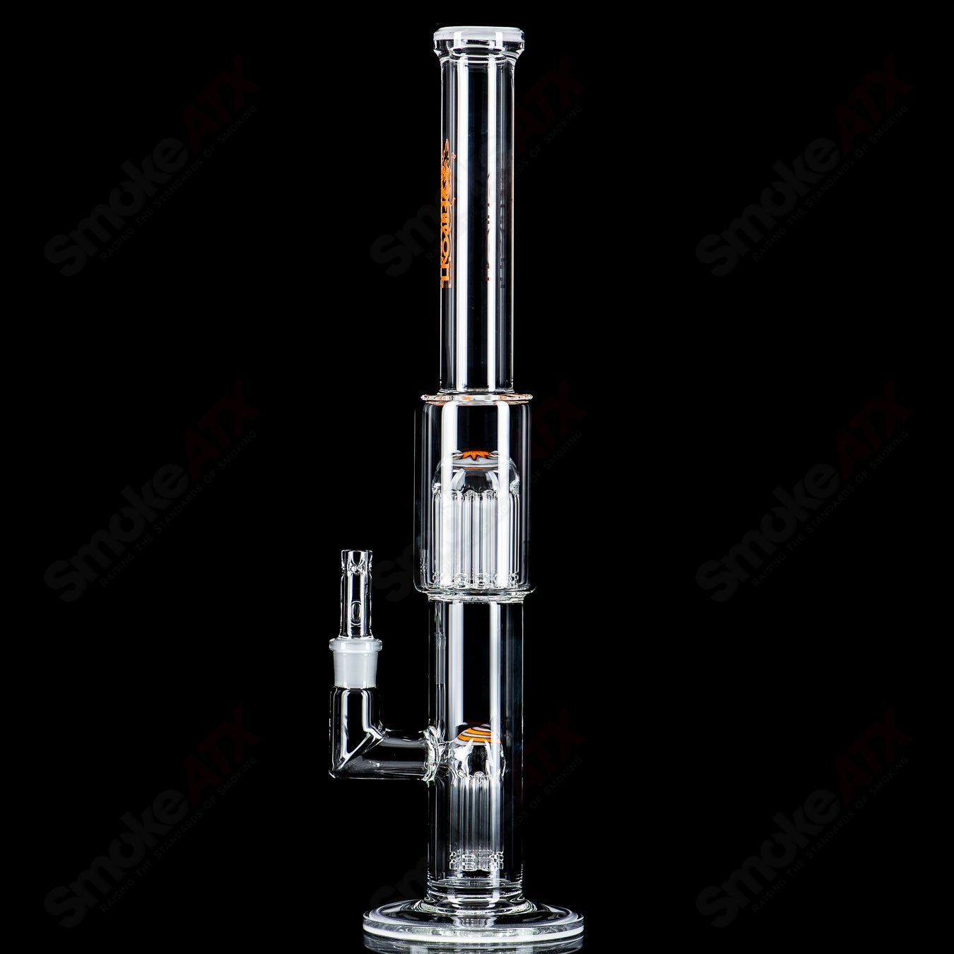 #5 18mm 7/13 Arm Perc w Worked Sections Toro Glass - Smoke ATX
