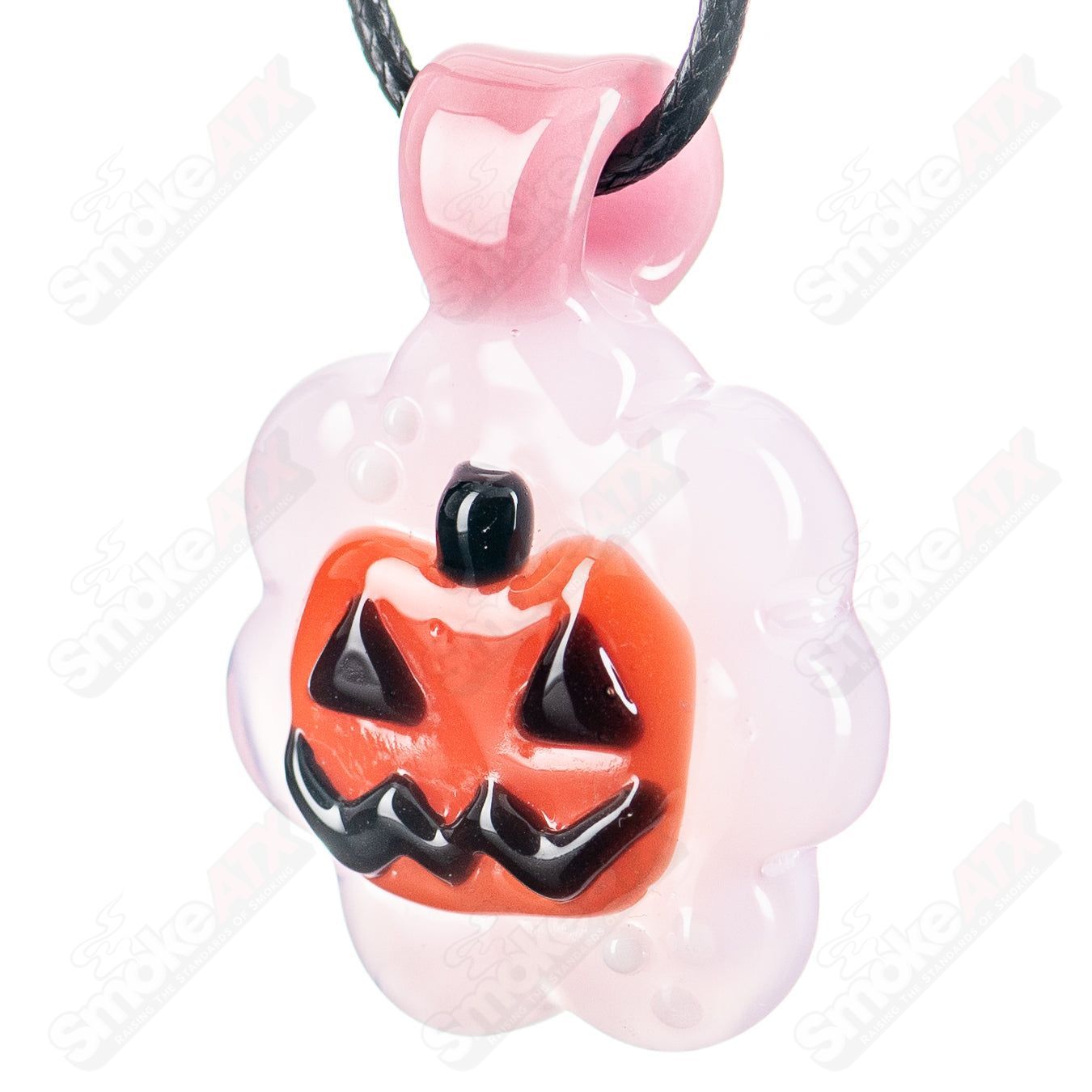 Pink Pumpkin Pendant Sweetshop Glass by Renee Patula - Smoke ATX