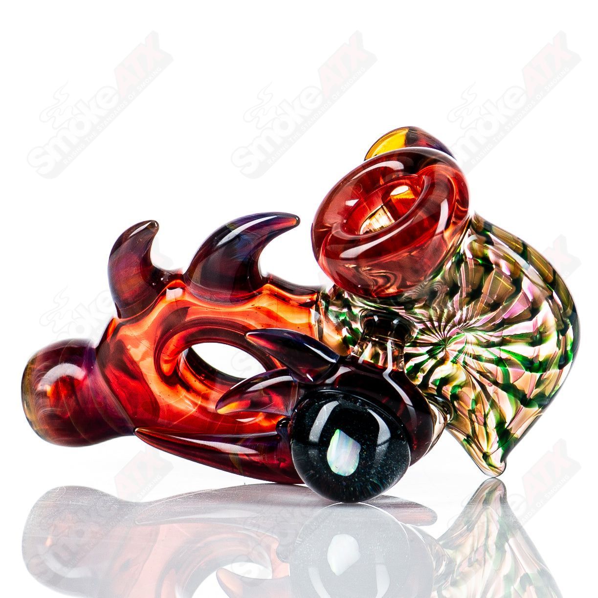 Piranha Hand Pipe Dosh Glass - Smoke ATX