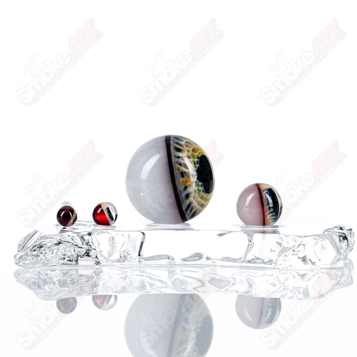 Pomegranite Eye Slurper Set Indo Glass - Smoke ATX