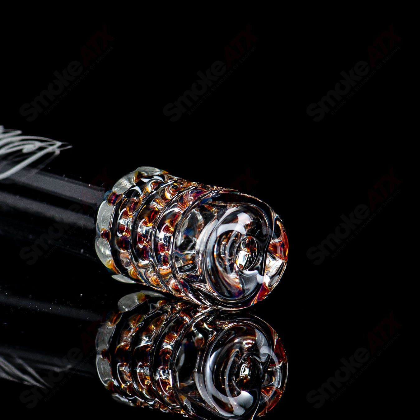 18/18mm 5.5" Amber Purple Color Accent 360 Gridded Downstem Sovereignty Glass - Smoke ATX