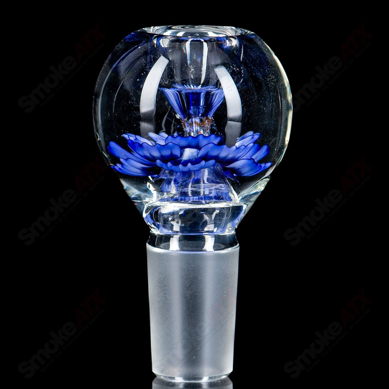 #4 18mm Flower Marble Bowl by Swan Glass - Smoke ATX