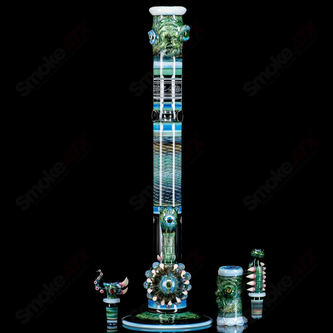 SoL-45 Lace Sphere & Dry Catcher Set by Salt x SoL Glassworks - Smoke ATX