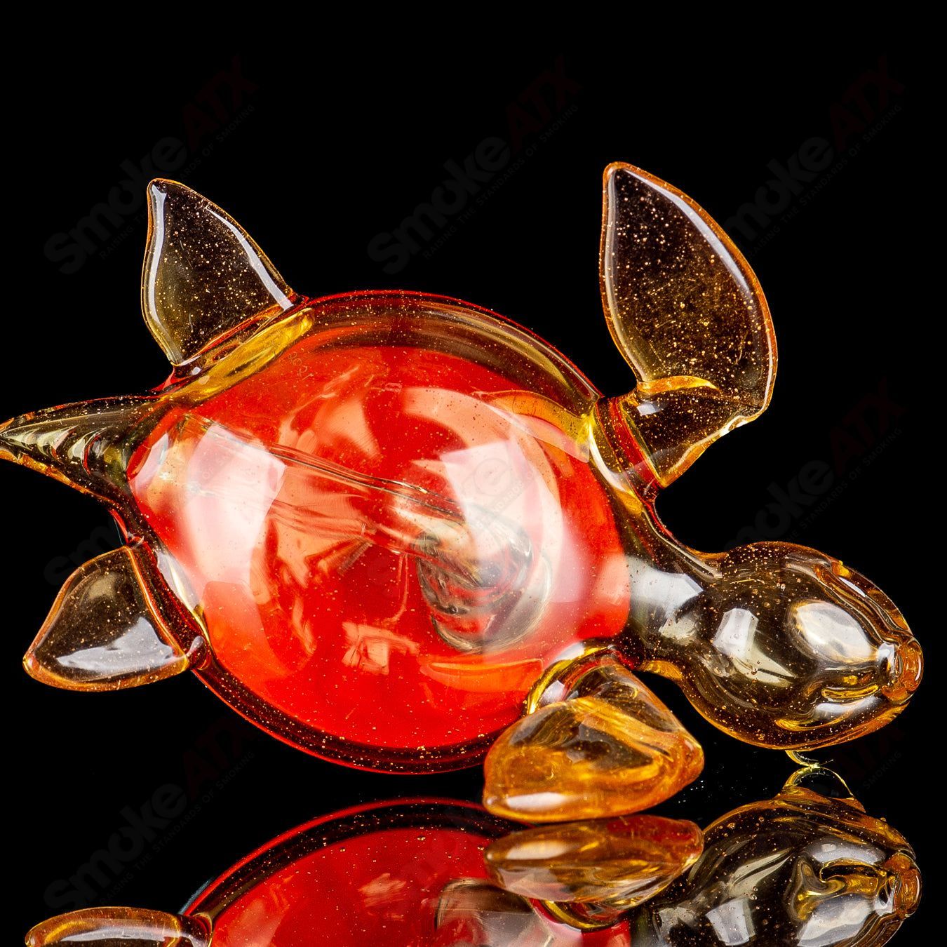 Orange Dichro Honu Sea Turle Rig Turtle Time Glass - Smoke ATX