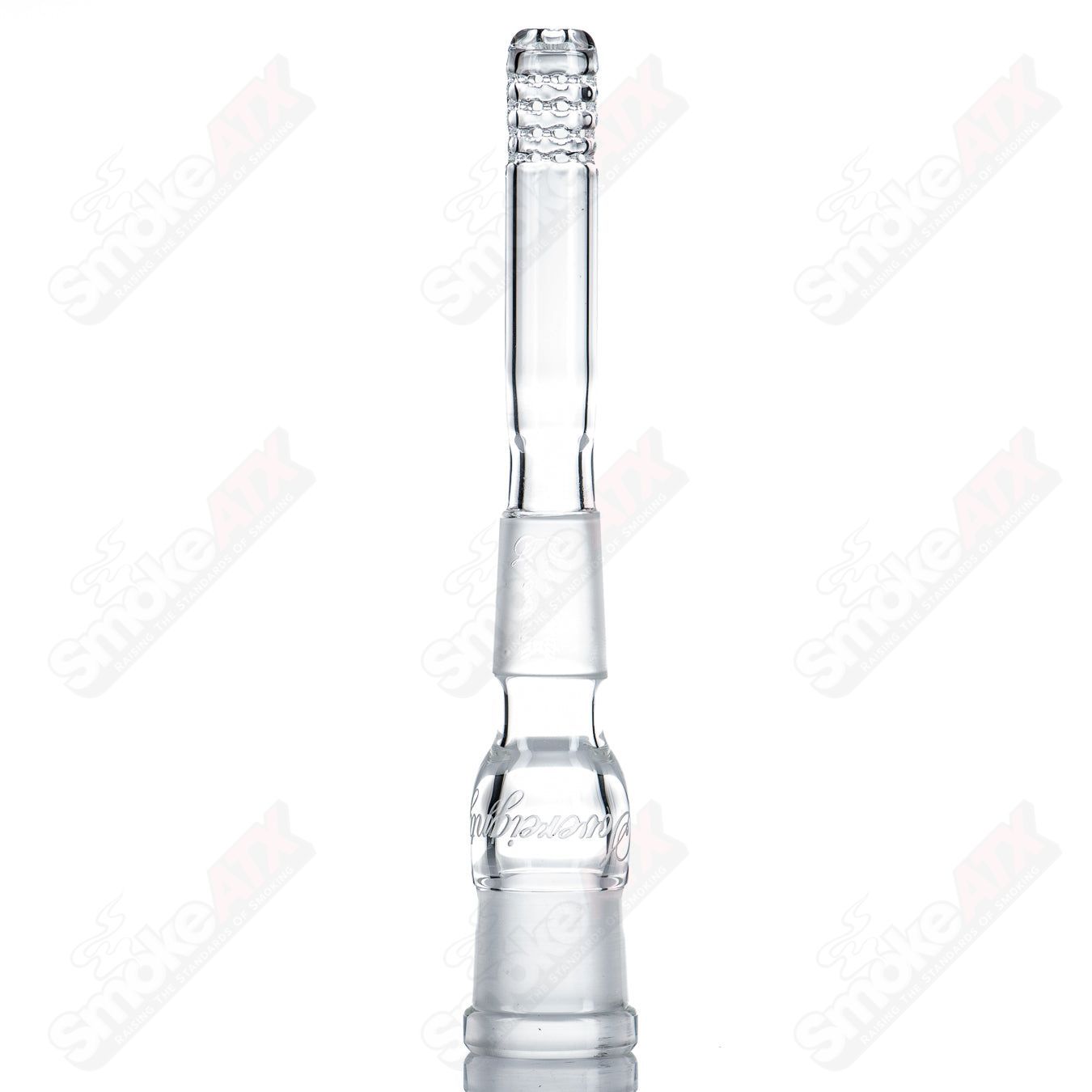 18/18mm 3" 360 Gridded Downstem Sovereignty Glass - Smoke ATX