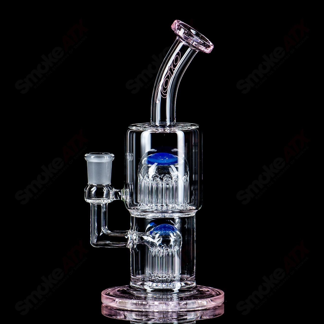 #1 14mm Double Macro XL with Color Accents by Toro Glass - Smoke ATX