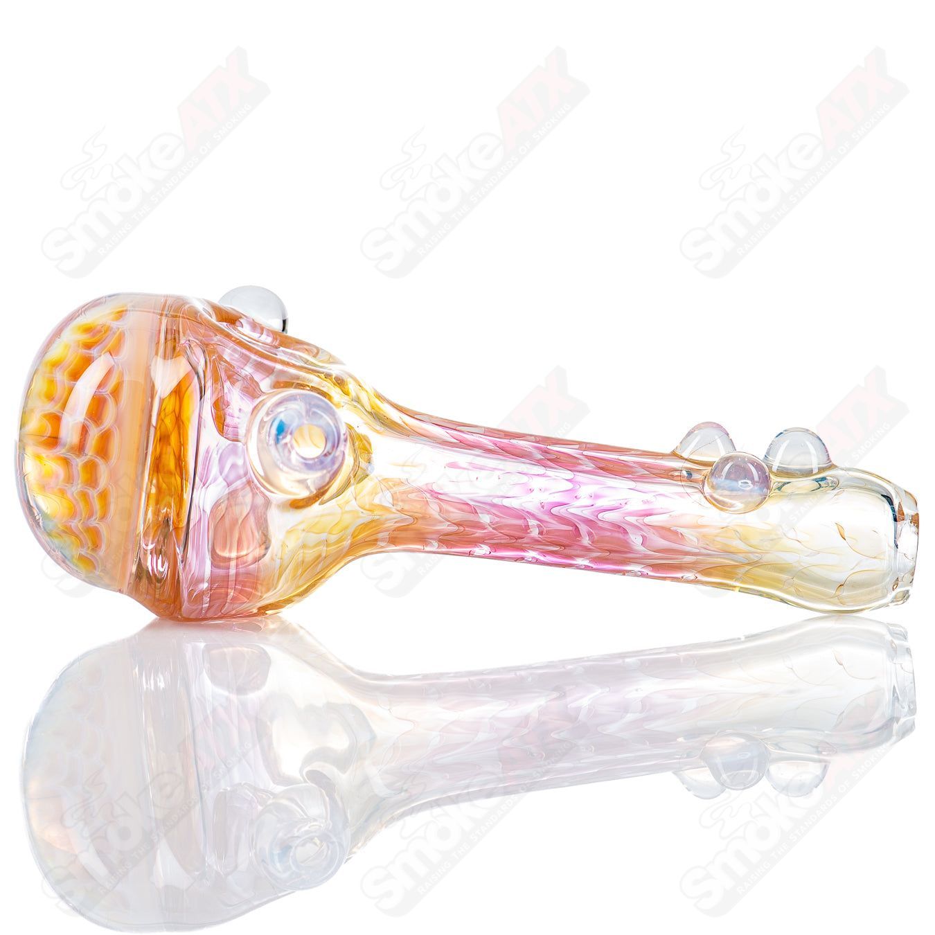 #2 Honeycomb Spoon by Splatt Glass - Smoke ATX