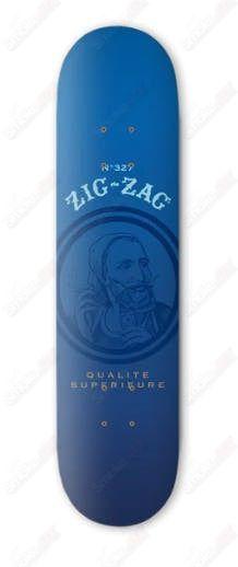 Zig-Zag Blue Ultra-Thin Design 8" Skateboard Deck - Smoke ATX