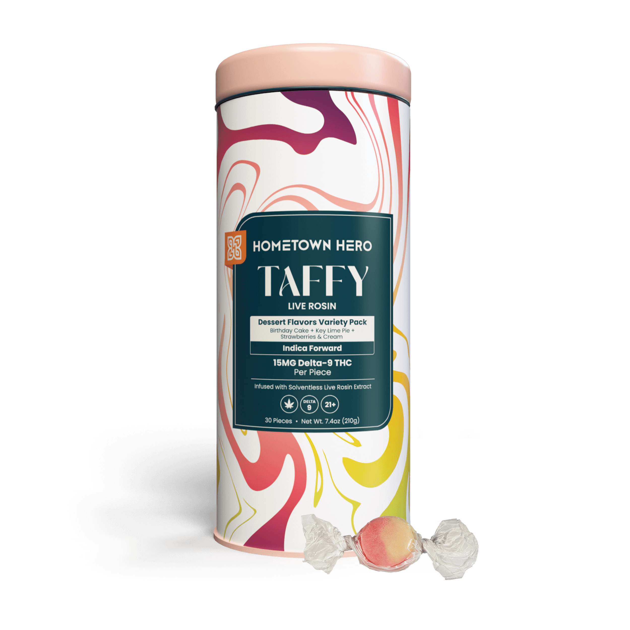 450mg Dessert Flavors Mixed Indica Delta-9 Live Rosin Taffy Hometown Hero - Smoke ATX