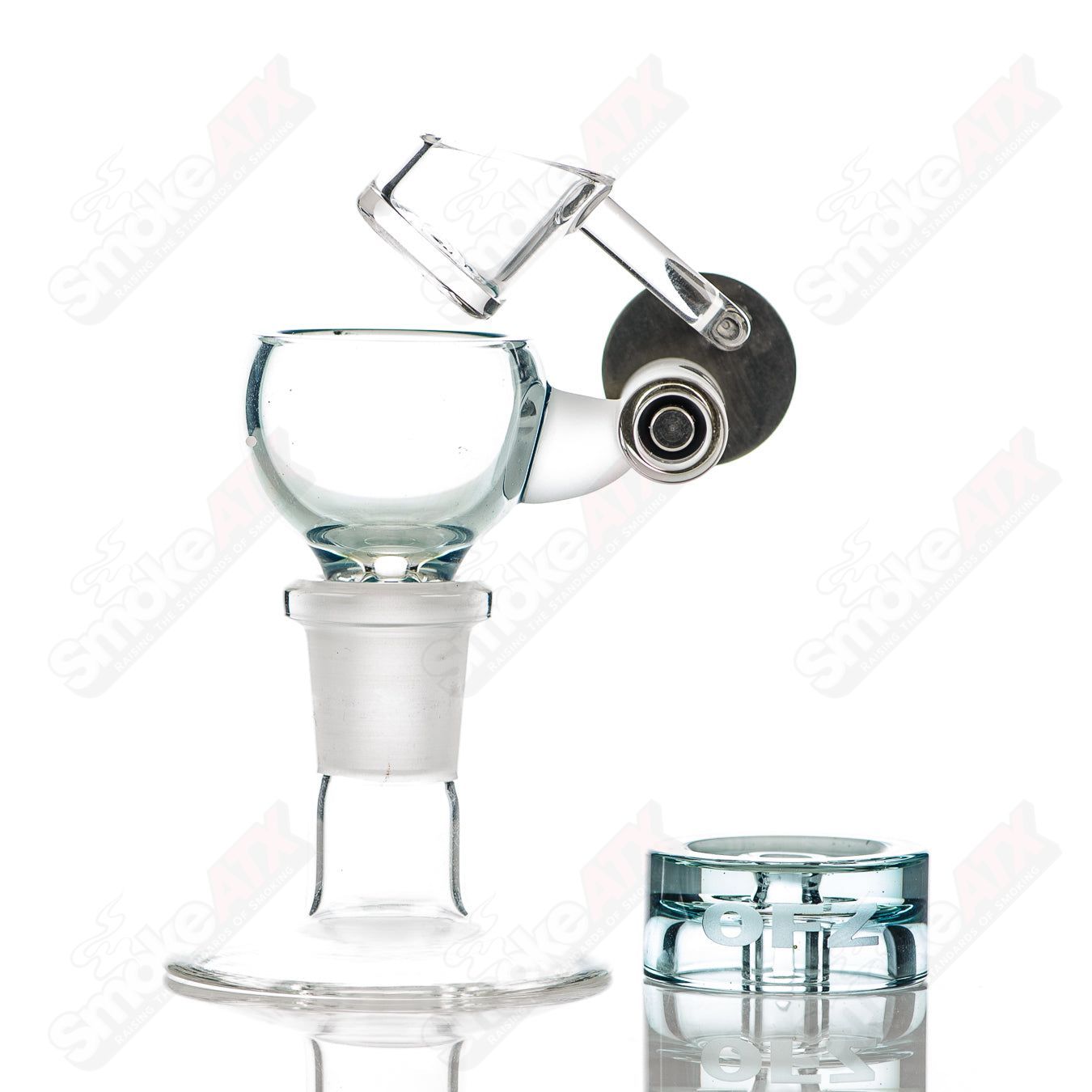 Robin's Egg Blue Megapot Set w Swing (Righty) + Carb Cap Mothership - Smoke ATX