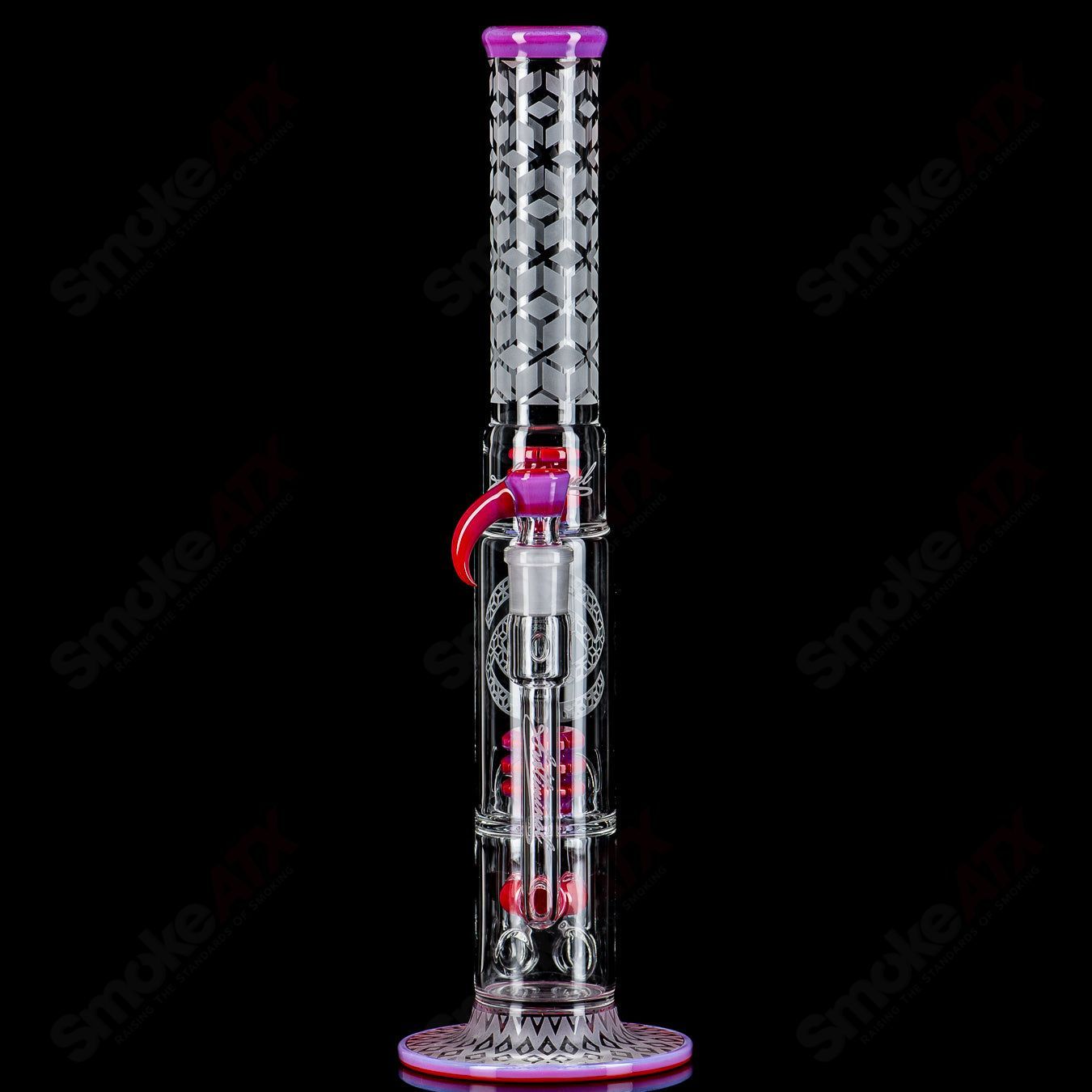 (Pink Slyme) 2x2 Fusion Perc Tube by Subliminal Glass