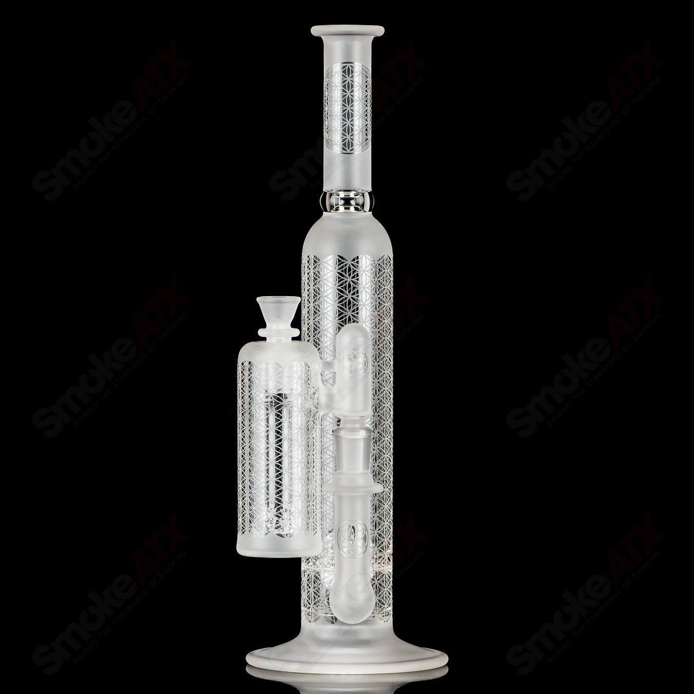 Sacred - G SoL50 Lace - Sphere SET (Matching Ash Catcher & Revelry Scout 17" Hard Case) SoL Glassworks - Smoke ATX