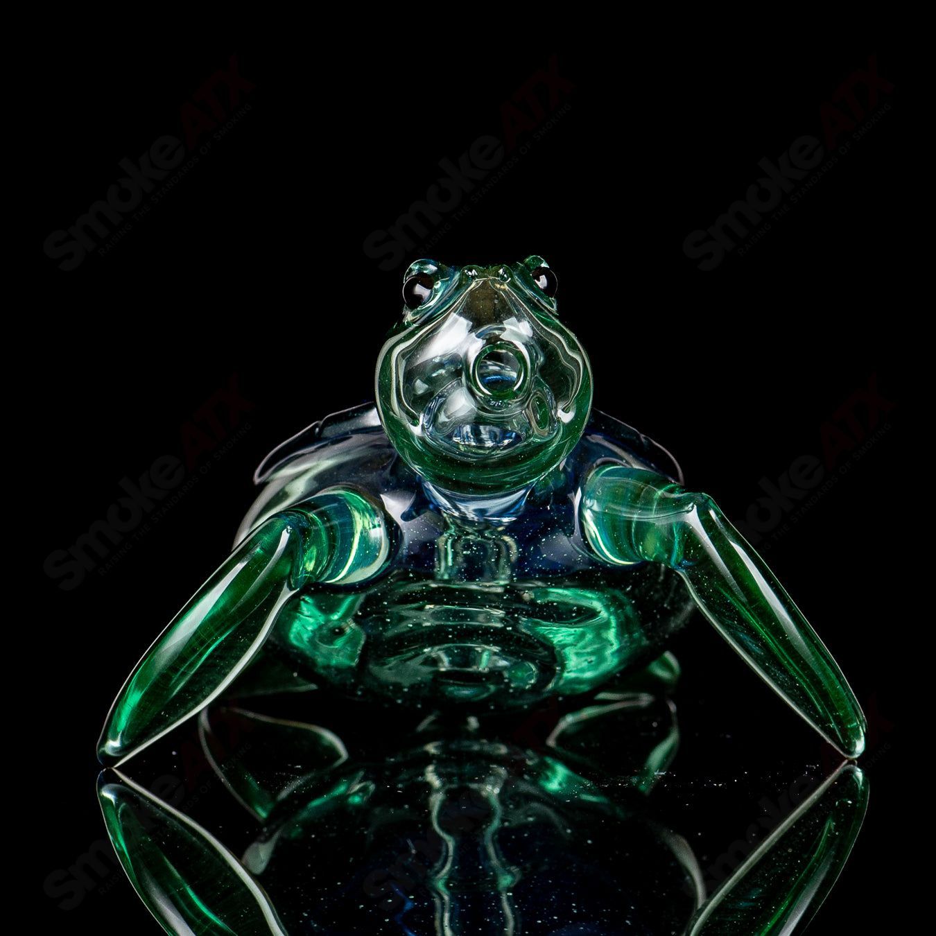 Blue Dichro Honu Sea Turle Rig Turtle Time Glass - Smoke ATX