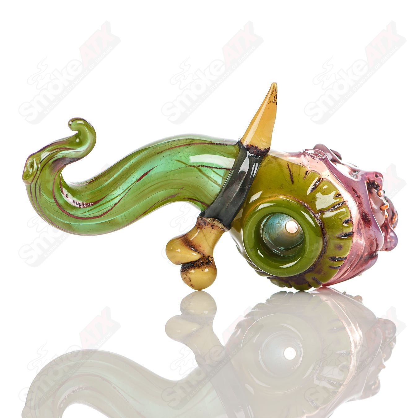 Shrunken Head Spoon Ghost Glass - Smoke ATX