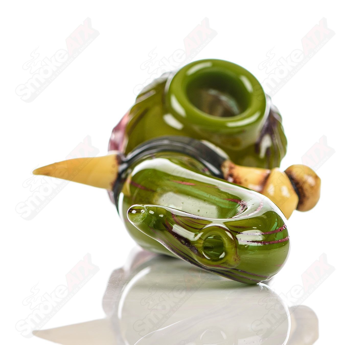 Shrunken Head Spoon Ghost Glass - Smoke ATX