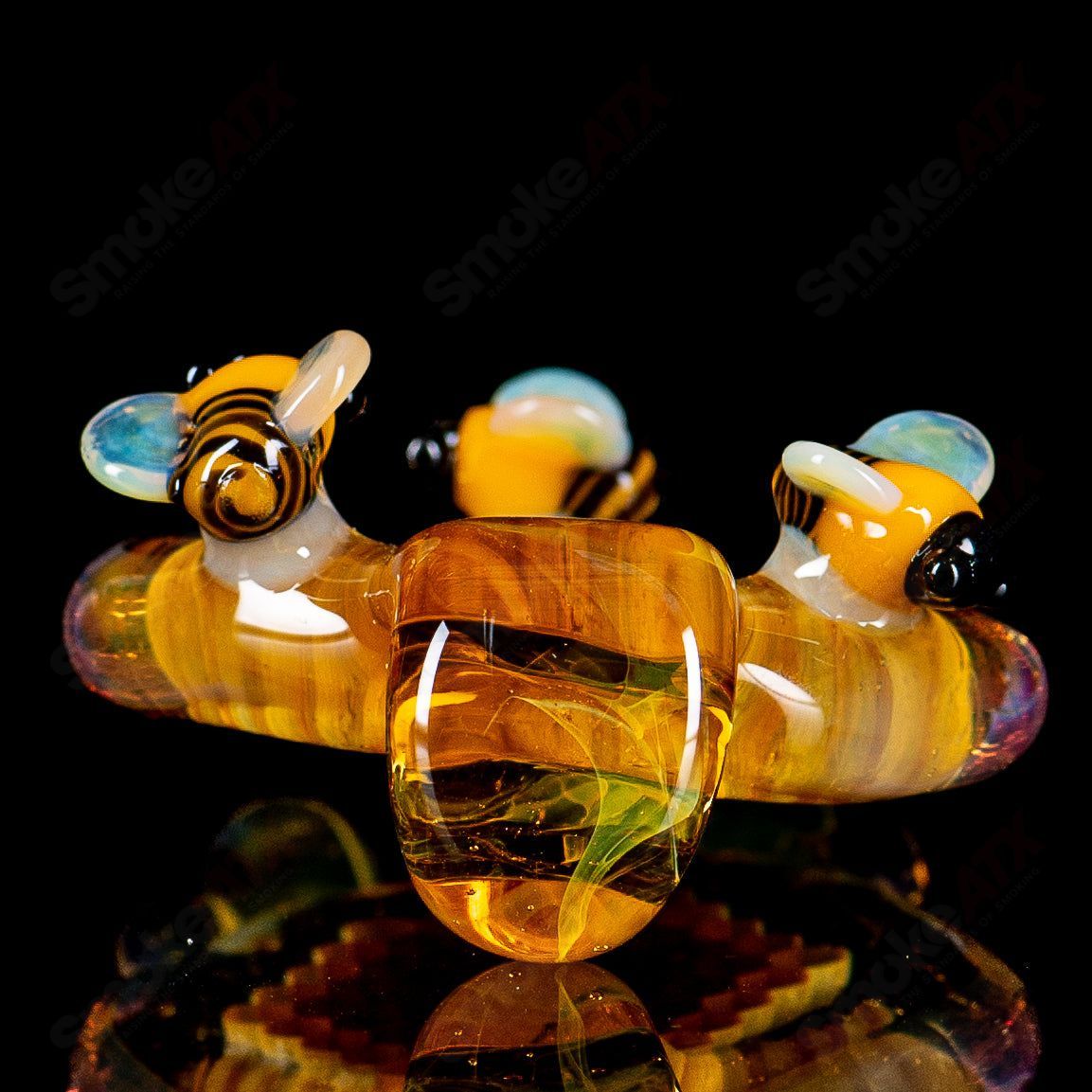 Large Honeycomb Drip Pendant by Joe P Glass - Smoke ATX